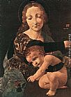 Virgin And Child in an Interior Paintings - Virgin and Child with a Flower Vase (detail) by Giovanni Antonio Boltraffio